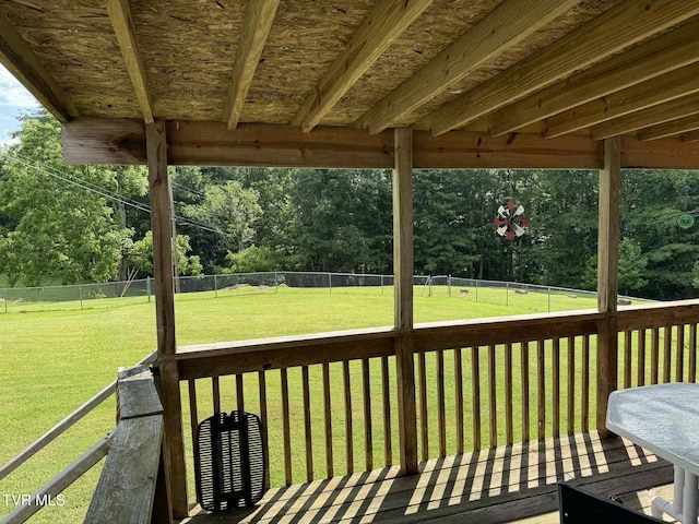 2818 Dungannon Rd, Coeburn, VA 24230 - deck with a fenced backyard and view of wooded area