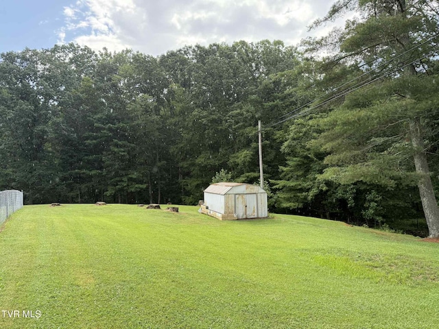 2818 Dungannon Rd, Coeburn, VA 24230 - view of yard with a shed and a wooded view