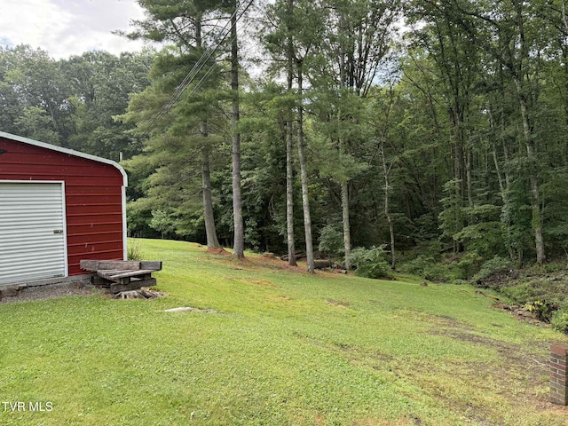 2818 Dungannon Rd, Coeburn, VA 24230 - view of green lawn with an outbuilding and a wooded view