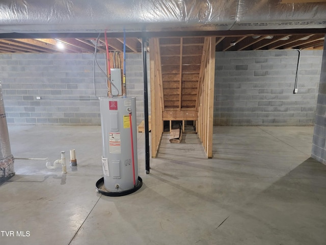 63 Whisper Bnd Unit 1, Johnson City, TN 37604 - unfinished basement featuring water heater