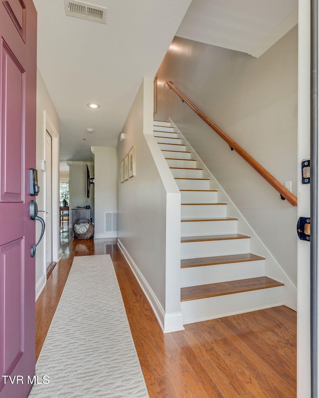 417 Piper Gln, Gray, TN 37615 - entrance foyer featuring stairs, wood finished floors, and recessed lighting