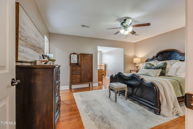 417 Piper Gln, Gray, TN 37615 - bedroom featuring light wood-style flooring and a ceiling fan