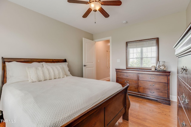 417 Piper Gln, Gray, TN 37615 - bedroom featuring light wood-style flooring and ceiling fan