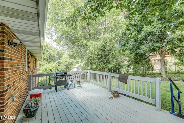 107 Dover Ln, Bristol, TN 37620 - wooden deck featuring grilling area and a lawn