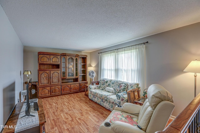 107 Dover Ln, Bristol, TN 37620 - living room featuring a textured ceiling and light wood-type flooring