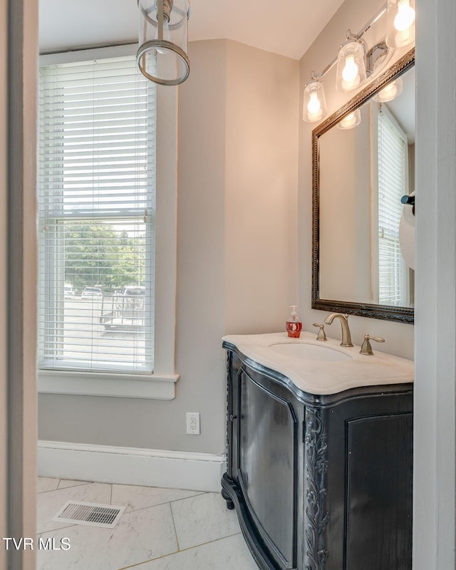 522 Alabama St, Bristol, TN 37620 - bathroom with marble finish flooring and vanity