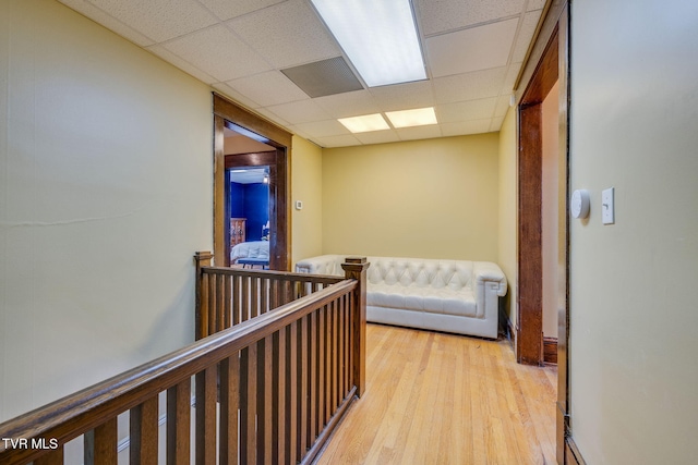 522 Alabama St, Bristol, TN 37620 - hall with a paneled ceiling and light wood-type flooring