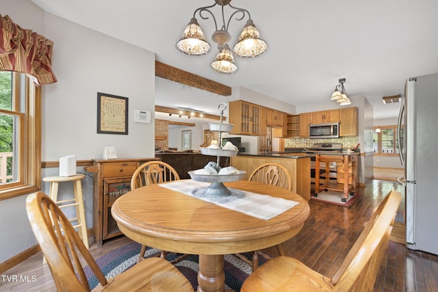2019 Ridgeview Dr, Big Stone Gap, VA 24219 - dining space with wood-type flooring and a chandelier