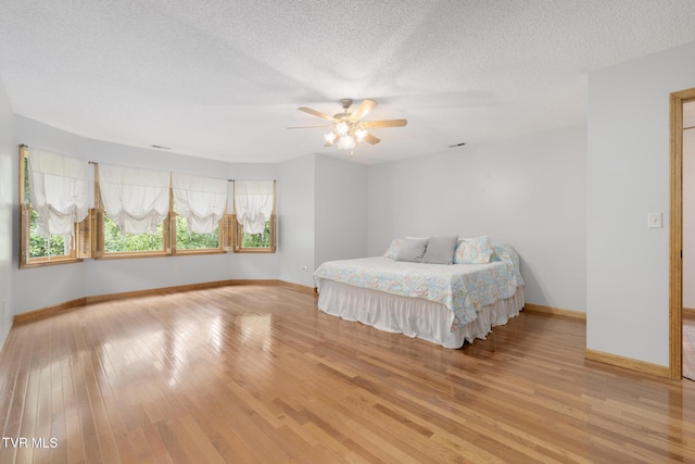 2019 Ridgeview Dr, Big Stone Gap, VA 24219 - bedroom with light wood finished floors, a textured ceiling, and a ceiling fan