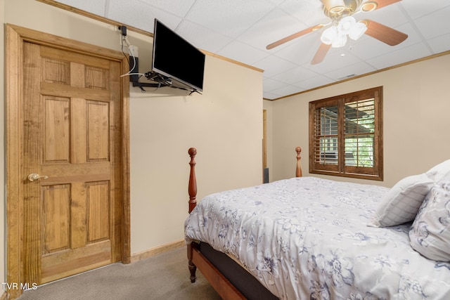 2019 Ridgeview Dr, Big Stone Gap, VA 24219 - bedroom with light colored carpet, crown molding, and a ceiling fan
