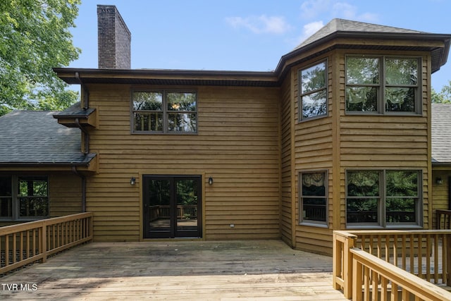 2019 Ridgeview Dr, Big Stone Gap, VA 24219 - back of house with a deck, a chimney, and roof with shingles