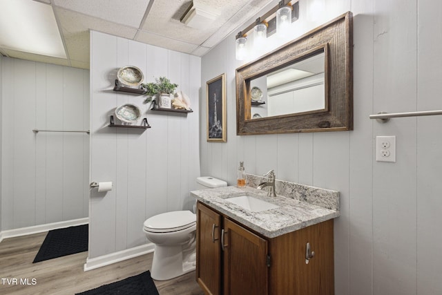 188 Mcarthur Cir, Bristol, VA 24201 - half bathroom featuring vanity, wood finished floors, and a drop ceiling