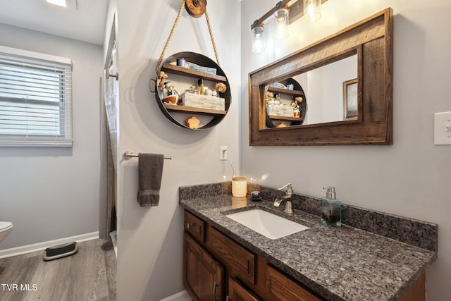 188 Mcarthur Cir, Bristol, VA 24201 - bathroom featuring wood finished floors, vanity, and curtained shower
