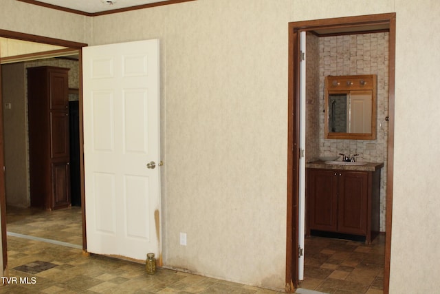 402 Beeline Rd, Duffield, VA 24244 - corridor featuring stone finish floors and crown molding