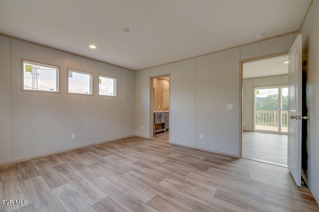 106 Iris Ln, Fall Branch, TN 37656 - spare room with light wood finished floors, crown molding, and recessed lighting