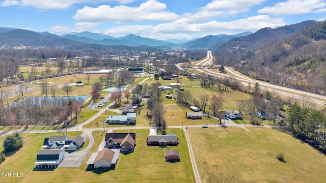 520 Lyle Rd, Erwin, TN 37650 - aerial overview of property's location featuring a mountain backdrop