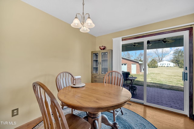 520 Lyle Rd, Erwin, TN 37650 - dining space with wood finished floors and a chandelier