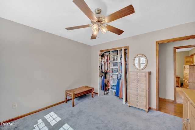 520 Lyle Rd, Erwin, TN 37650 - bedroom featuring light colored carpet, a closet, and ceiling fan