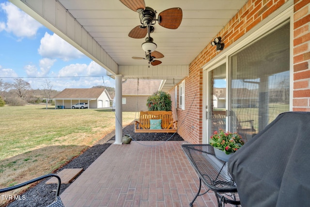 520 Lyle Rd, Erwin, TN 37650 - view of patio / terrace featuring a ceiling fan