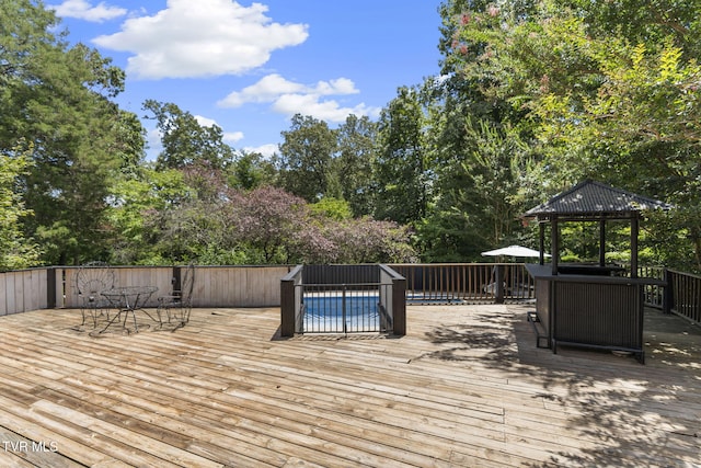 2169 Ranch Rd, Dandridge, TN 37725 - deck with a gazebo and view of wooded area