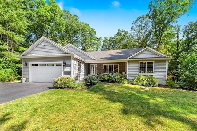 16 Lochmont St, North Attleboro, MA 02760 - single story home with a garage, asphalt driveway, and a front yard