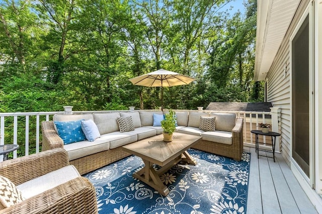 16 Lochmont St, North Attleboro, MA 02760 - wooden deck featuring outdoor lounge area and view of scattered trees