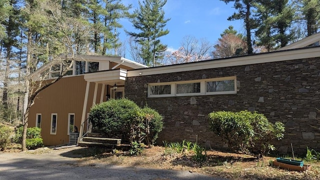 181 Thayer Farms Rd, Attleboro, MA 02703 - view of front of property with stone siding