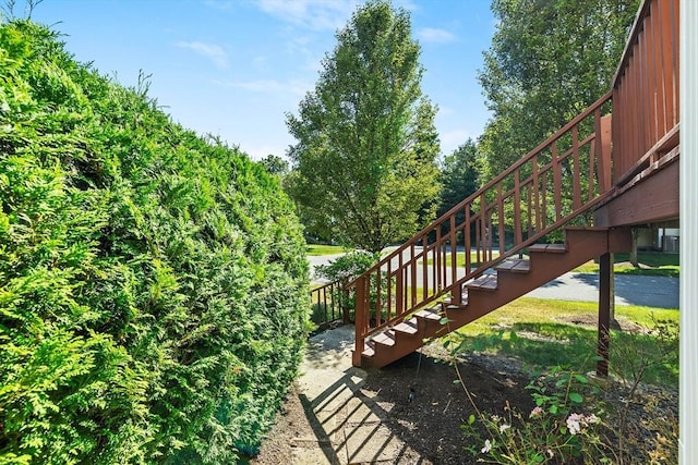 view of yard with stairs