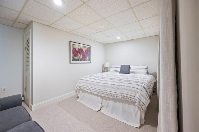 1051 Randolph Ave, Milton, MA 02186 - carpeted bedroom featuring a drop ceiling, recessed lighting, and baseboards