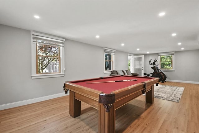 8 Longbow Cir, Lynnfield, MA 01940 - recreation room with baseboards, light wood-type flooring, recessed lighting, and billiards table