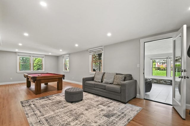 8 Longbow Cir, Lynnfield, MA 01940 - game room featuring billiards table, wood finished floors, recessed lighting, and baseboards