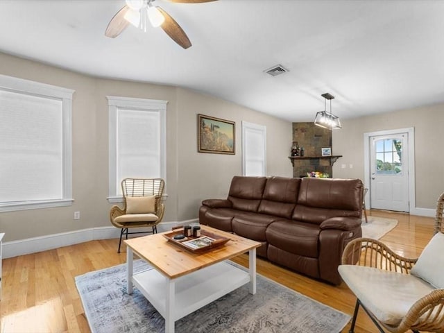 29 Chelmsford St Unit 2, Boston, MA 02122 - living area with light wood-type flooring and ceiling fan