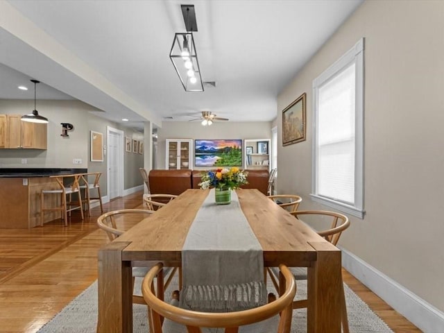 29 Chelmsford St Unit 2, Boston, MA 02122 - dining space featuring ceiling fan and light wood-style flooring