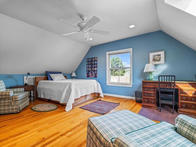 10 John A Andrew St, Boston, MA 02130 - bedroom featuring lofted ceiling, wood finished floors, ceiling fan, and baseboards