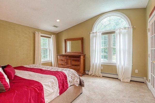 59 Davis St, Northborough, MA 01532 - bedroom with vaulted ceiling, multiple windows, light colored carpet, and recessed lighting