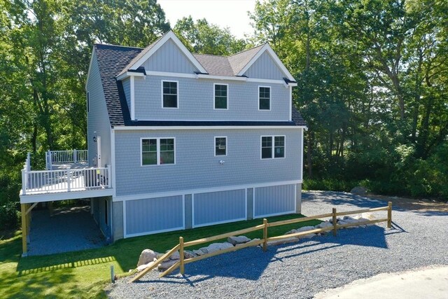 view of property exterior with a garage