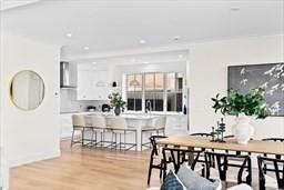 32 Kingsbury St Unit 1, Wellesley, MA 02481 - dining space with wood finished floors and recessed lighting
