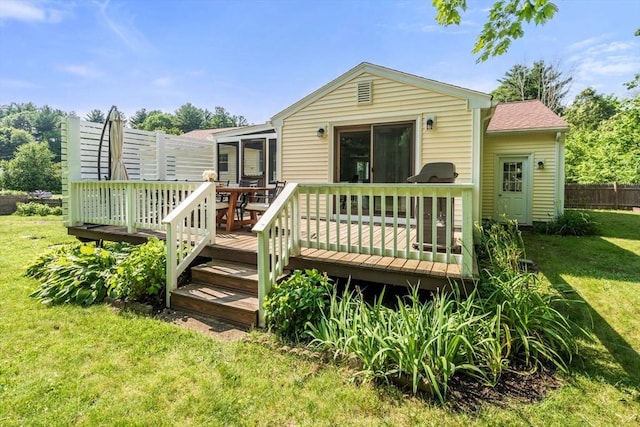 23 Redbird Rd, Wrentham, MA 02093 - back of house with a wooden deck and a lawn