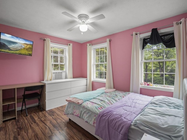 1056 Alger St, Winchendon, MA 01475 - bedroom featuring dark wood-style flooring, ceiling fan, and cooling unit