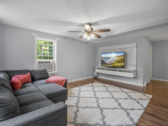 1056 Alger St, Winchendon, MA 01475 - living area featuring cooling unit, wood finished floors, and ceiling fan