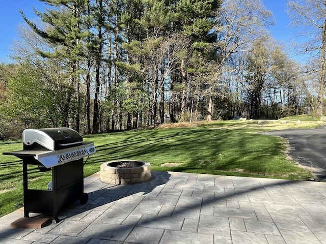 view of patio / terrace featuring area for grilling and an outdoor fire pit