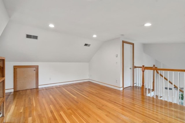 80 Joyce Kilmer Rd, Boston, MA 02132 - additional living space featuring light wood-style flooring, lofted ceiling, and recessed lighting