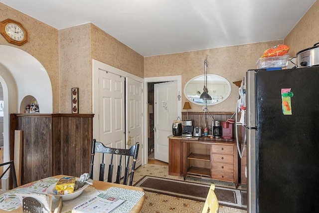 kitchen with stainless steel refrigerator