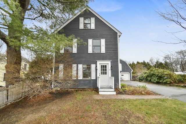 view of front of property with fence