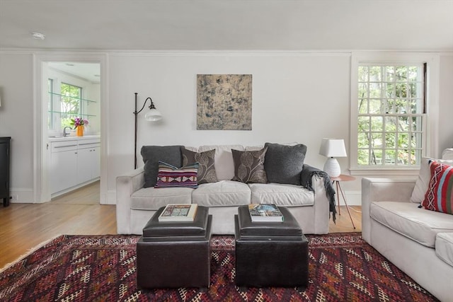 40 Stone Rd, Belmont, MA 02478 - living area with wood finished floors and baseboards