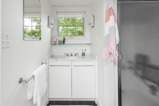 40 Stone Rd, Belmont, MA 02478 - full bathroom featuring vanity and a shower stall