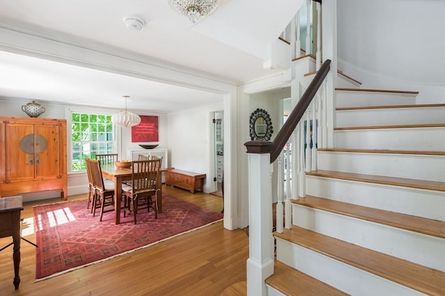 40 Stone Rd, Belmont, MA 02478 - dining room with stairs and wood finished floors