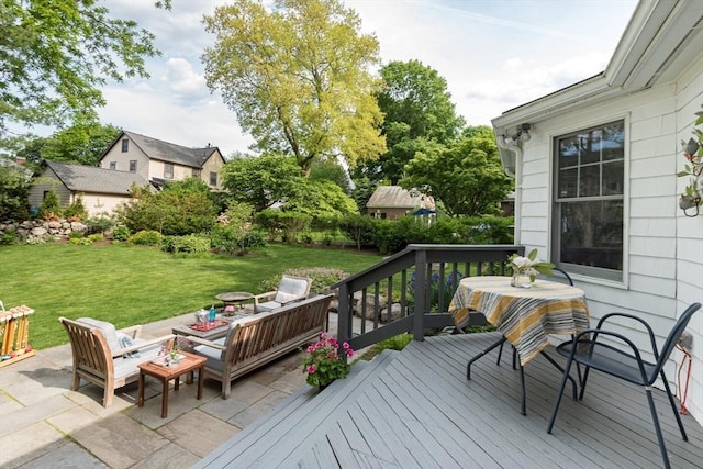 40 Stone Rd, Belmont, MA 02478 - deck with a yard, outdoor lounge area, and a patio area