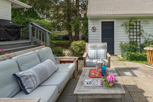 40 Stone Rd, Belmont, MA 02478 - view of patio / terrace with a grill and an outdoor hangout area