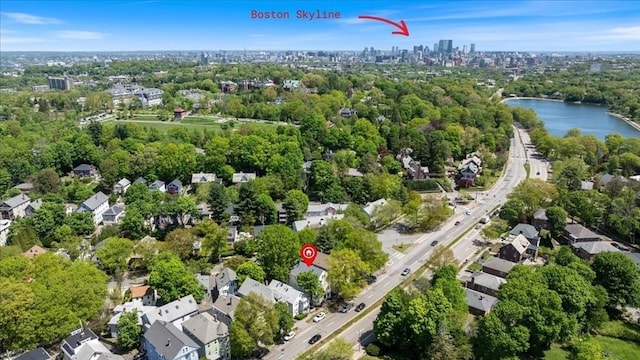 755 Boylston St Unit 2, Brookline, MA 02467 - view of property location featuring a tree filled landscape, a nearby body of water, and nearby urban area